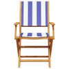 vidaXL 3-tlg. Bistro-Set Blau und Wei&szlig; Stoff und Massivholz