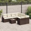 vidaXL Sofa Set mit Kissen 9 pcs Braun und Creme Poly-Rattan