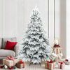 vidaXL K&uuml;nstlicher Scharnier-Weihnachtsbaum schneebedeckt Wei&szlig; 210 cm