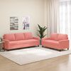 vidaXL 2-tlg. Sofagarnitur mit Kissen Rosa Samt