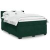 vidaXL Boxspringbett mit Matratze Dunkelgr&uuml;n 140x200 cm Samt