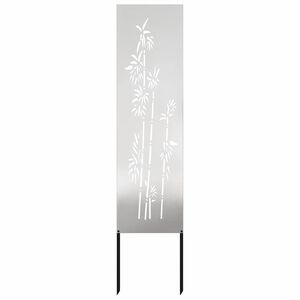vidaXL Garten Sichtschutz-Leinwand Floral Silber 32 x 140 cm Edelstahl