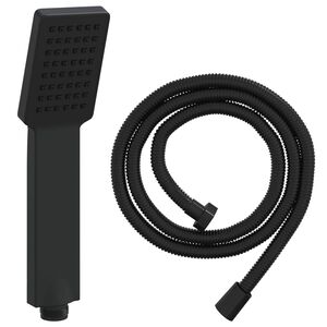 vidaXL Duschkopfset Schwarz 150 cm Edelstahl