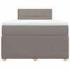 vidaXL Boxspringbett mit Matratze Taupe 120x190 cm Stoff