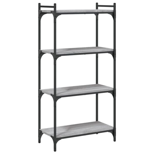 vidaXL B&uuml;cherregal 4 B&ouml;den Grau Sonoma 60x30x120 cm Holzwerkstoff