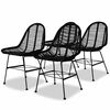 vidaXL Esszimmerst&uuml;hle 4 Stk. Natur Rattan Schwarz