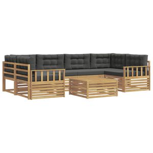 vidaXL Outdoor-Sofagarnitur 7 stk. Wei&szlig; und Anthrazit Polyester