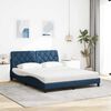 vidaXL Bett mit Matratze Blau 160x200 cm Stoff