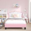 vidaXL Kinderbettgestell mit Kopfteil mit Kopfteil Rosa 90 x 190 cm PU