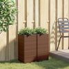 vidaXL Pflanzk&uuml;bel 2 Stk. Braun 30x30x60 cm Poly Rattan