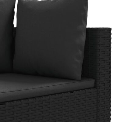 vidaXL 6-tlg. Garten-Sofagarnitur mit Kissen Schwarz Poly Rattan