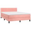vidaXL Boxspringbett mit Matratze & LED Rosa 140x200 cm Samt