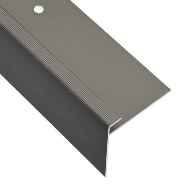vidaXL Treppenkanten in F-Form 15 Stk. Aluminium 90 cm Braun