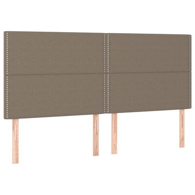 vidaXL Boxspringbett mit Matratze & LED Taupe 180x200 cm Stoff