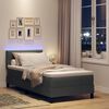 vidaXL Boxspringbett mit Matratze mit LED Dunkelgrau 90 x 190 cm Stoff