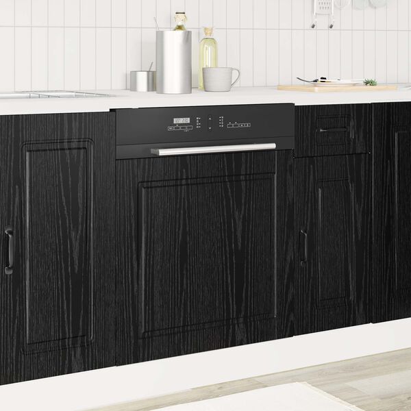 vidaXL K&uuml;chenschrank Schwarz Eichen-Optik 60 x 1,5 x 67 cm
