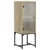 vidaXL Beistellschrank mit Glast&uuml;r Sonoma-Eiche 35x37x100 cm