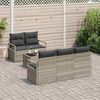 vidaXL Sofa Set mit Kissen 6 pcs Hellgrau und Dunkelgrau Poly-Rattan