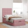 vidaXL Ottoman-Bett mit Matratzen & LEDs Rosa 90x190 cm Samt