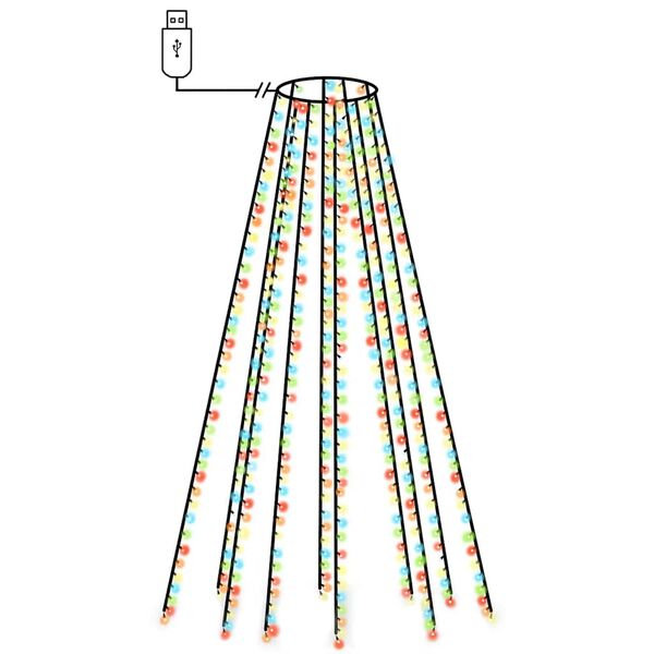 vidaXL Weihnachtsbaum-Lichternetz mit 400 LEDs Mehrfarbig 400 cm