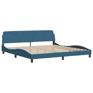 vidaXL Bettgestell "Dover" Blau 200x200 cm Samt