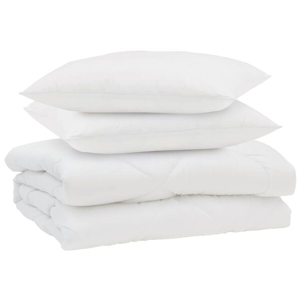 vidaXL Sommerdecke mit Kissen 3 pcs Wei&szlig; Mikrofaser