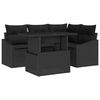 vidaXL Garten-Sofa-Set mit Kissen mit Speicher 5 pcs Schwarz
