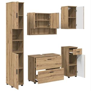 vidaXL Badezimmerm&ouml;bel-Set 5 Stk. Artisan-Eiche 35 x 30 x 192 cm