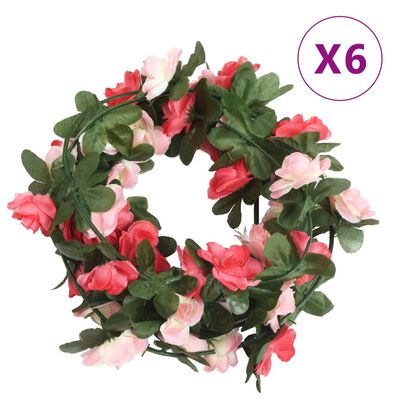 vidaXL Weihnachtskränze 6 Stk. Frühlingsrosen 250 cm