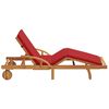 vidaXL Sonnenliege mit Kissen Rot 200 x 67 x 84cm Massivholz Akazie