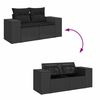 vidaXL Gartensofa-set mit Kissen mit Kissen 10 pcs Schwarz Poly Rattan