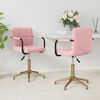 vidaXL Esszimmerst&uuml;hle 2 Stk. Drehbar Rosa Samt