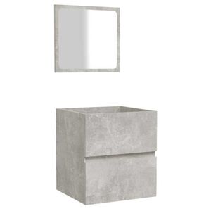 vidaXL Badschrank mit Spiegel Betongrau Holzwerkstoff