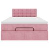 vidaXL Ottomane Bett mit Matratze & LEDs Rosa 120x190 cm Samt