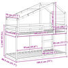 vidaXL Etagenbett mit Dach 75x190 cm Massivholz Kiefer