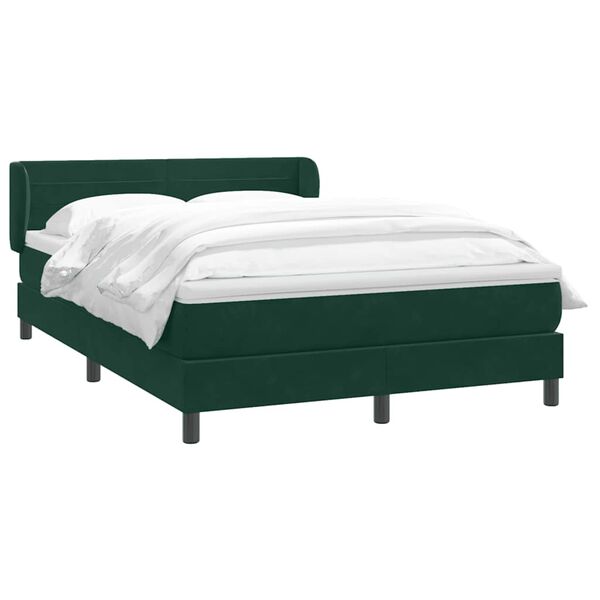 vidaXL Boxspringbett mit Matratze Dunkelgr&uuml;n 160x220 cm Samt