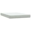 vidaXL Boxspringbett mit Matratze & LED Hellgrau 140x220 cm Samt