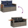 vidaXL 7-tlg. Garten-Sofagarnitur mit Kissen Schwarz Poly Rattan