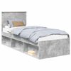 vidaXL Bettrahmen Beton Grau 75 x 190 cm Massives Kiefernholz