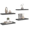vidaXL Schweberegale 4 Stk. Hochglanz-Grau 60x23,5x3,8 cm MDF