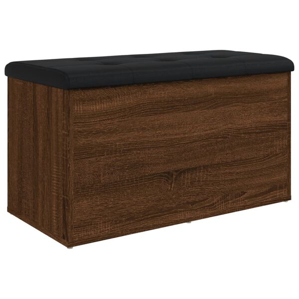 vidaXL Sitzbank mit Stauraum R&auml;uchereiche 82x42x45 cm Holzwerkstoff