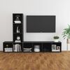 vidaXL 3-tlg. TV-Schrank-Set Hochglanz-Grau Holzwerkstoff