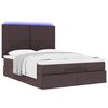 vidaXL Ottoman-Bett mit Matratze & LEDs Dunkelbraun 140x200 cm Stoff