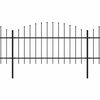 vidaXL Gartenzaun mit Speerspitzen Stahl (1 - 1,25) x 13,6 m Schwarz