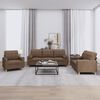 vidaXL 3-tlg. Sofagarnitur mit Kissen Braun Stoff