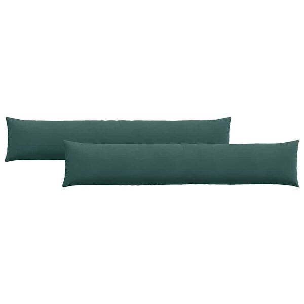 vidaXL Sofakissen 2 St&uuml;ck Dunkelgr&uuml;n 200 x 40 cm Cordstoff