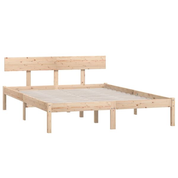 vidaXL Massivholzbett Kiefer 135x190 cm