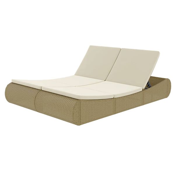 vidaXL Outdoor-Sonneninsel Poly Rattan Beige