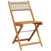 vidaXL Gartenst&uuml;hle 8 Stk. Klappbar Beige Poly Rattan & Massivholz
