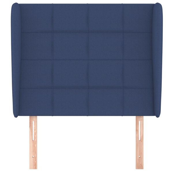 vidaXL Kopfteil mit Ohren Blau 93x23x118/128 cm Stoff